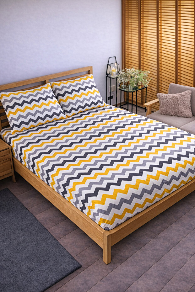 Patterned Cotton Elastic Sheet Set Fully Wrapping Non-Slip Flexible 100X200 Single Size