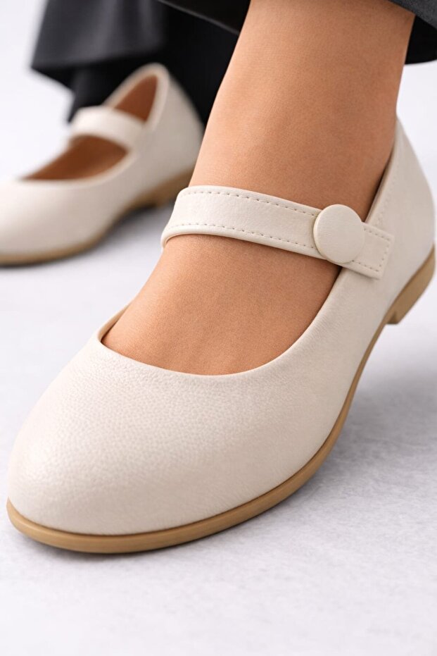 حذاء باليه مطاطي أنيق للمكتب بمقدمة مدببة وأزرار - 4