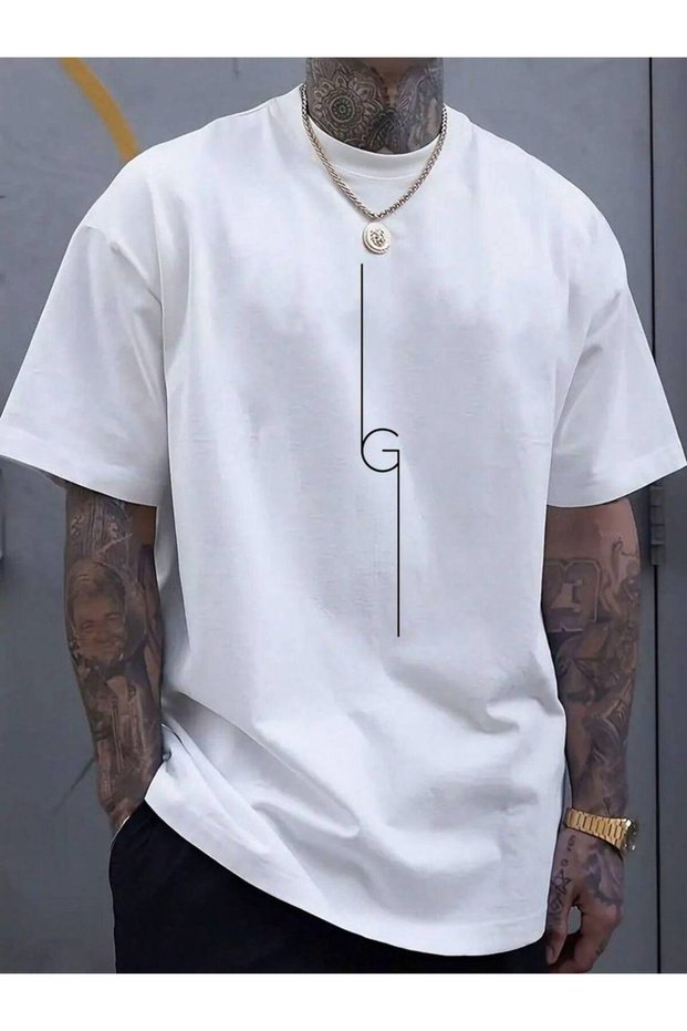 Unisex White Oversize T-Shirt Printed Relaxed Fit Casual Streetwear Stylish Premium