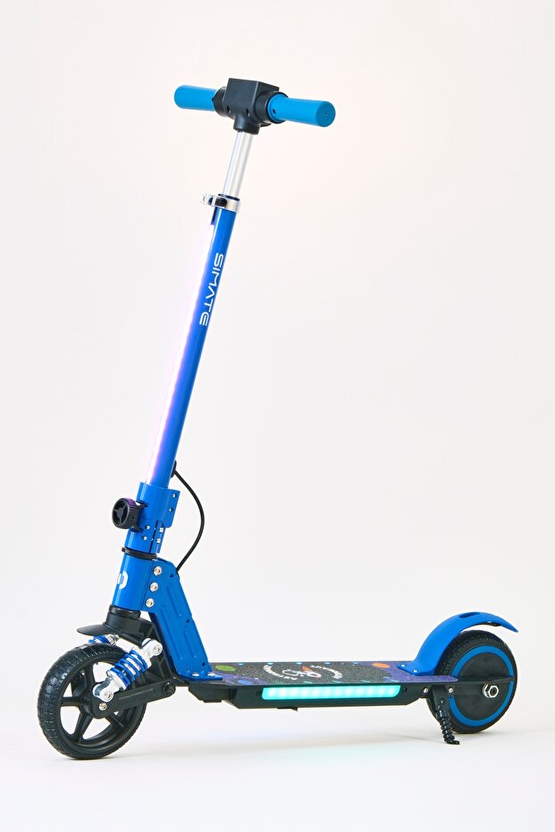 SIMATE Elektrikli Çocuk Scooter 130W | 3 Kademe Hız | Ayarlanabilir Gidon | Uzun Menzil |Koruma Seti Hediye