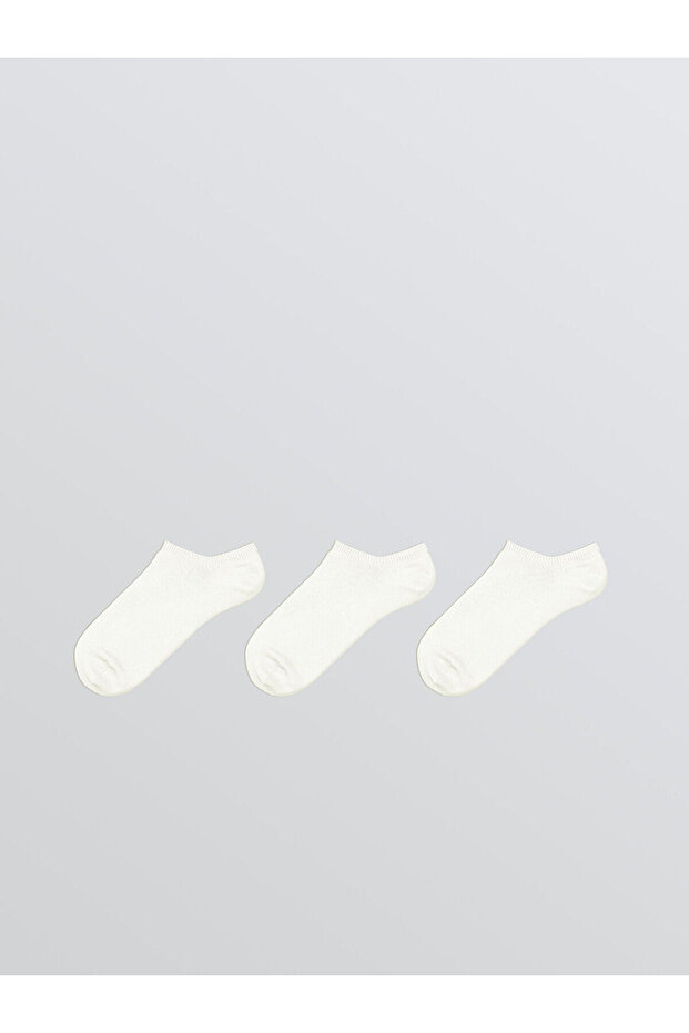 Two Mt Shop Quality Lcw Dream White Plain 3-Pack Women's Sneaker Socks