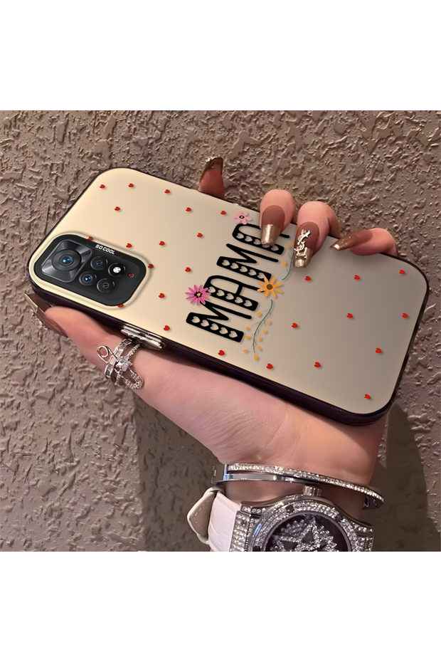 Redmi Note 11 Pro Compatible Silicone Edge Hard Back Anti-Fall Phone Case with Mama Pattern