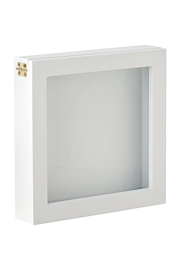White 3D Souvenir Frame - Glass Object Display Box 18X18 cm