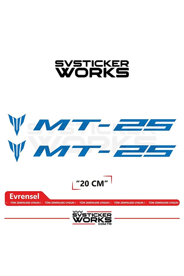 Yamaha Mt-25 Compatible Text Sticker – High Quality Custom Cut Foil (Set of 2)