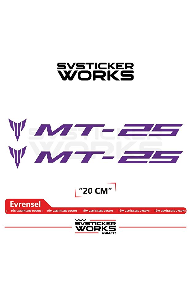 Yamaha Mt-25 Compatible Text Sticker – High Quality Custom Cut Foil (Set of 2)