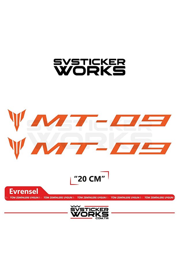 Yamaha Mt-09 Compatible Text Sticker – High Quality Custom Cut Foil (Set of 2)