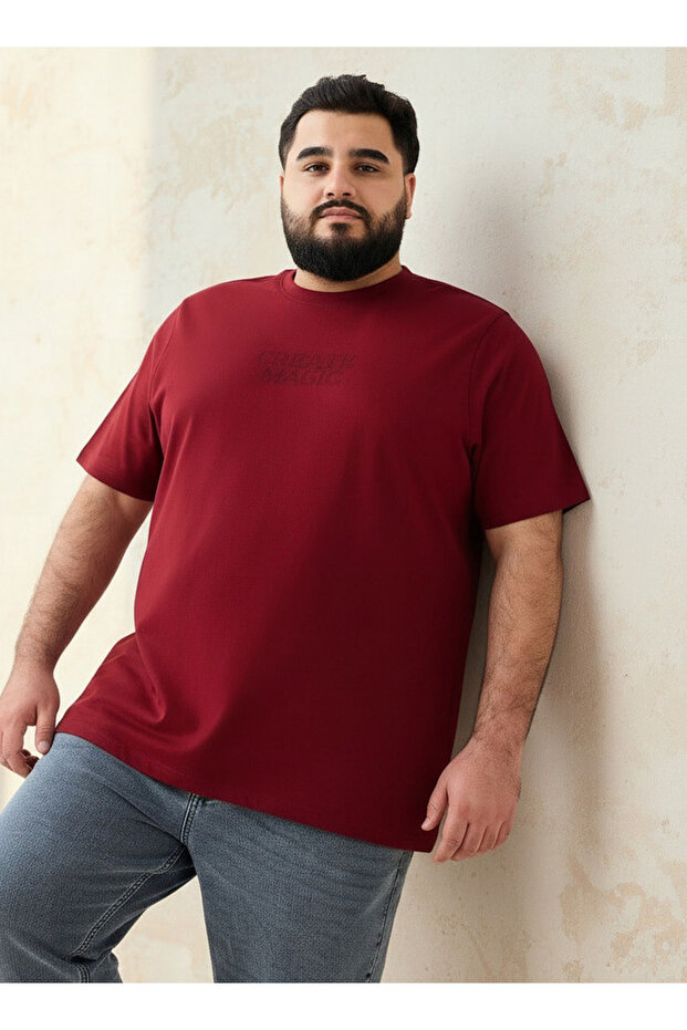 Men Regular Fit Crew Neck Short Sleeves Slogan Print T-shirt