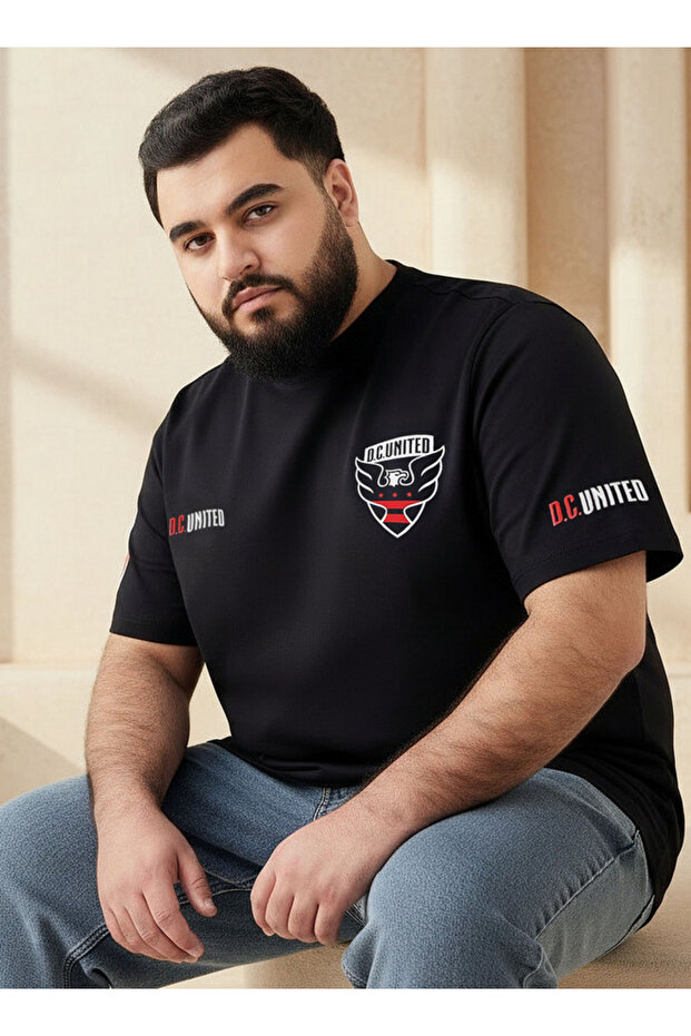 Men Regular Fit Crew Neck Short Sleeves D.C United Print T-shirt