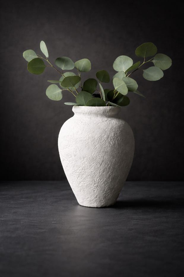 مزهرية مكعبة الشكل كبيرة الحجم ذات ملمس مميز - 1