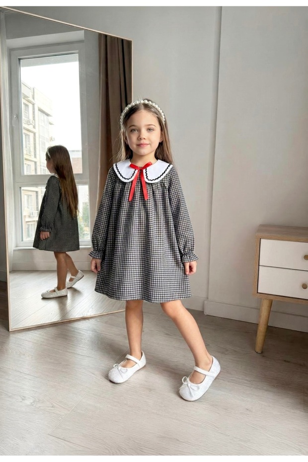 Bebe Yaka Ribbon Detail Loose Dress