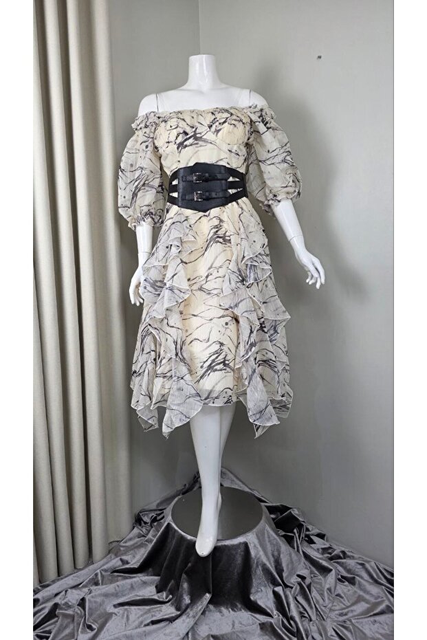 فستان ميدي بكتف مكشوف - 2