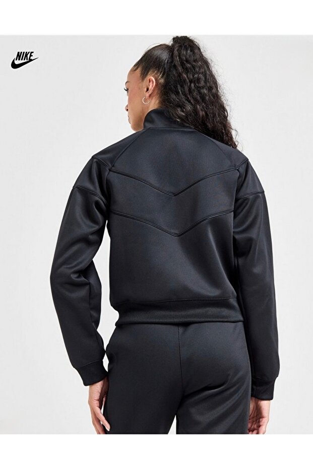 Windrunner Poly Knit Jacket Siyah Kadın Ceket - 5