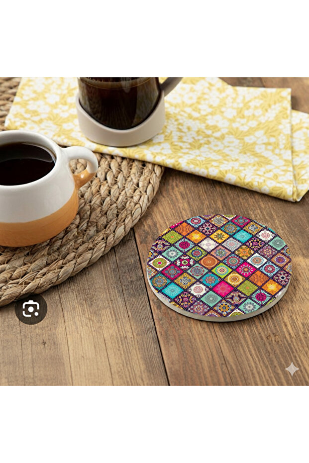 Set of 6 Colorful Themed Coasters – with Protection Box