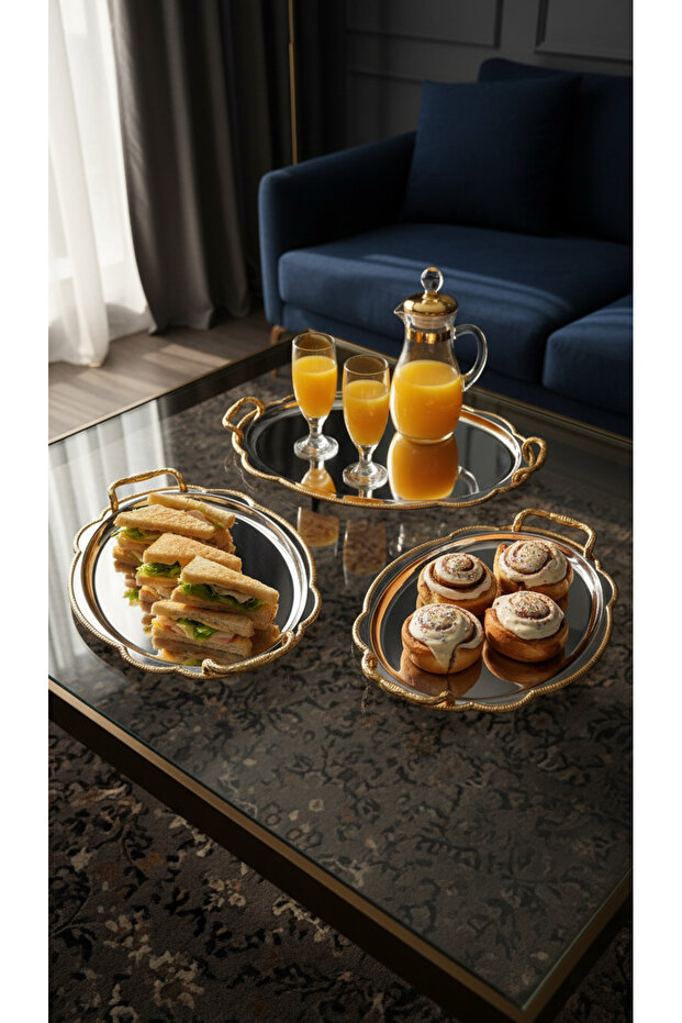 Multi-purpose serving tray set - 4