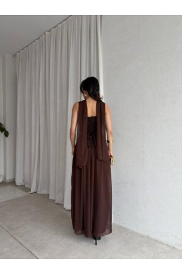 Şallı Maxi Elbise - 2