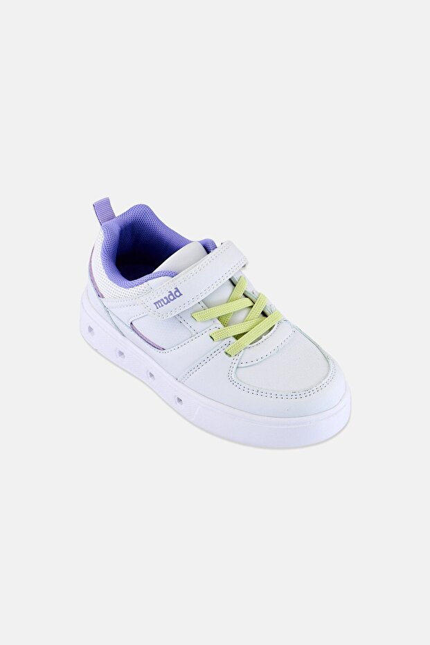 Kids Girl Velcro Closure Outdoor Shoes, White