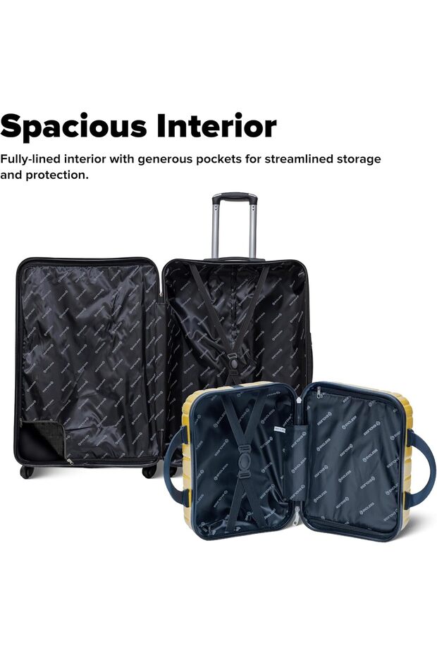 طقم حقائب سفر صلبة بعجلات دوارة - 5