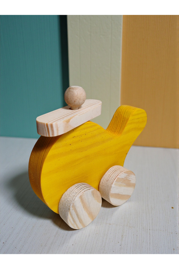 Wooden Toy Helicopter Natural Handmade Toy