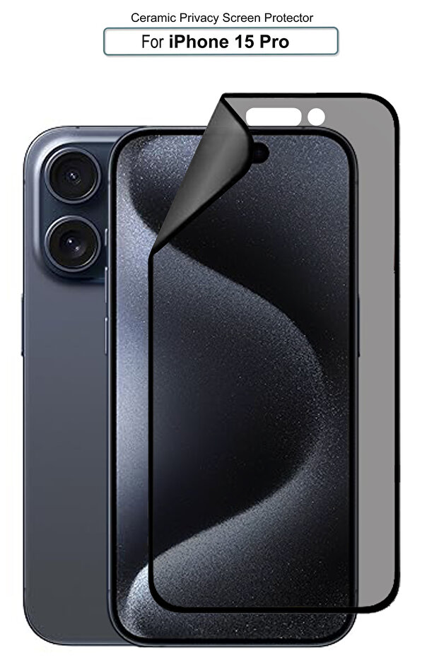 واقي شاشة الخصوصية من السيراميك غير اللامع لهاتف آيفون 15 برو من آبل - 1