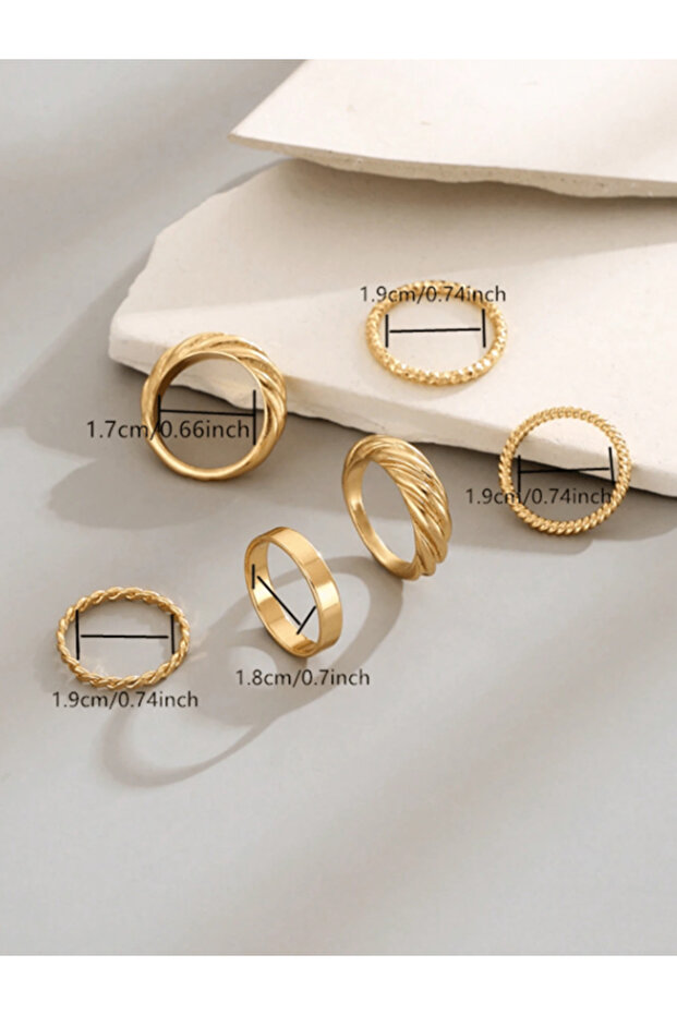 6'lı Burgu Basic Yüzük Seti - 2