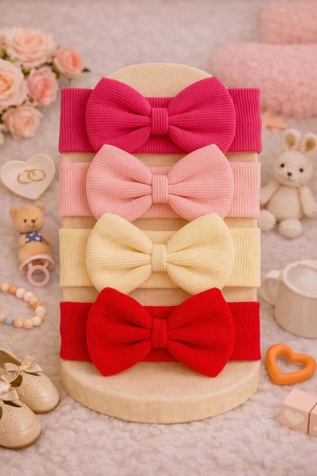 Baby Girl & Child Bowknot Bandana Set of 4