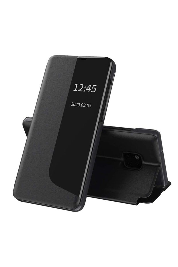 Mate 20 Pro Leather View Flip Case, Black