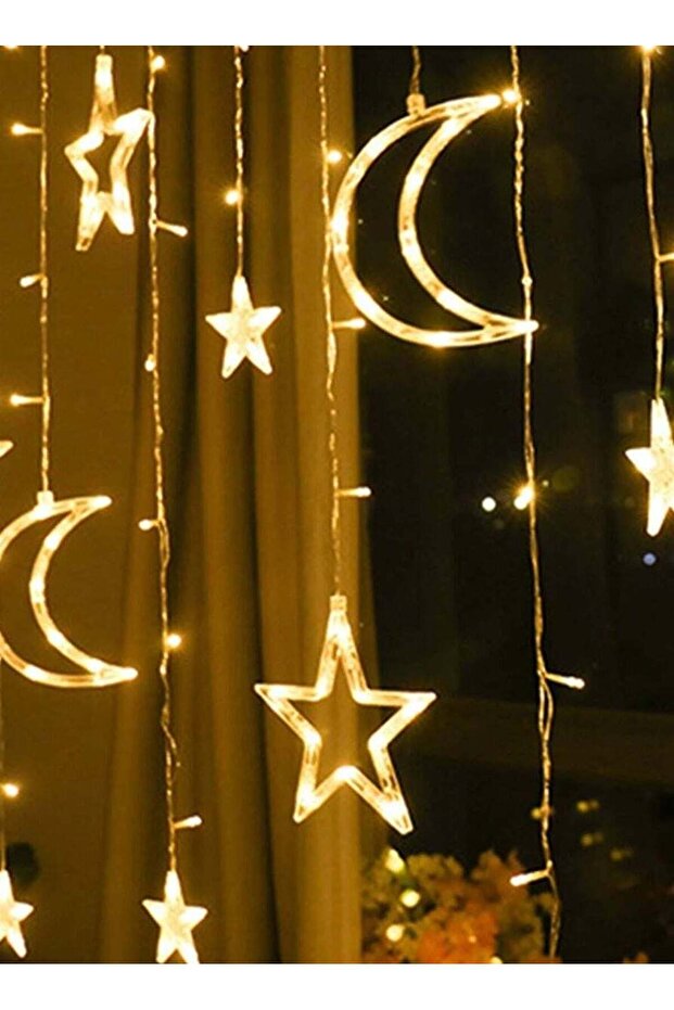 أضواء سلسلة LED على شكل نجمة وهلال