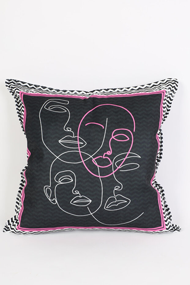 غطاء وسادة من جلد الغزال الأبيض المزخرف بسحاب مقاس 48x48 سم