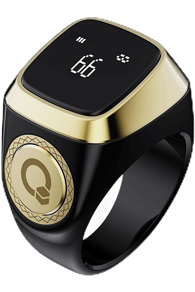 Zikr Ring 18MM E01S Lite Smart Tasbih Counter Digital Ring with Prayer Reminder Black/Gold