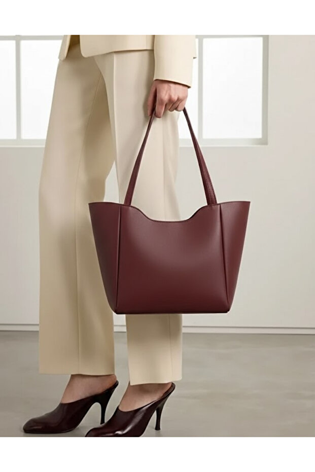 Women's Vmodel Shopper Faux Leather Large Size Shoulder Bag & Handbag - Casual, Stylish, Simple Use