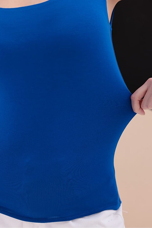 بلوزة رياضية مرنة ذات ياقة مربعة HKN34 - 6