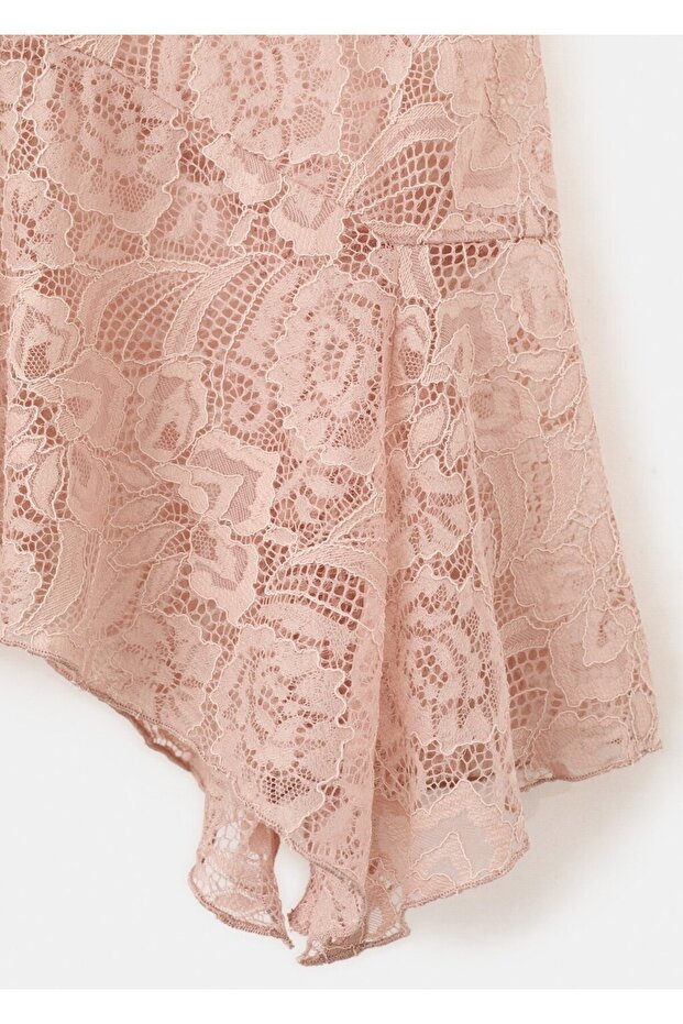 Fırfırlı dantel bluz - 5