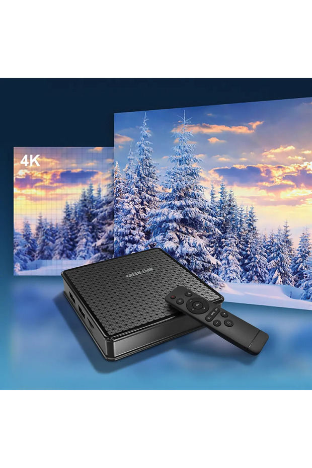 جهاز استقبال تلفزيون أندرويد بدقة 4K مع جهاز تحكم عن بعد - 3