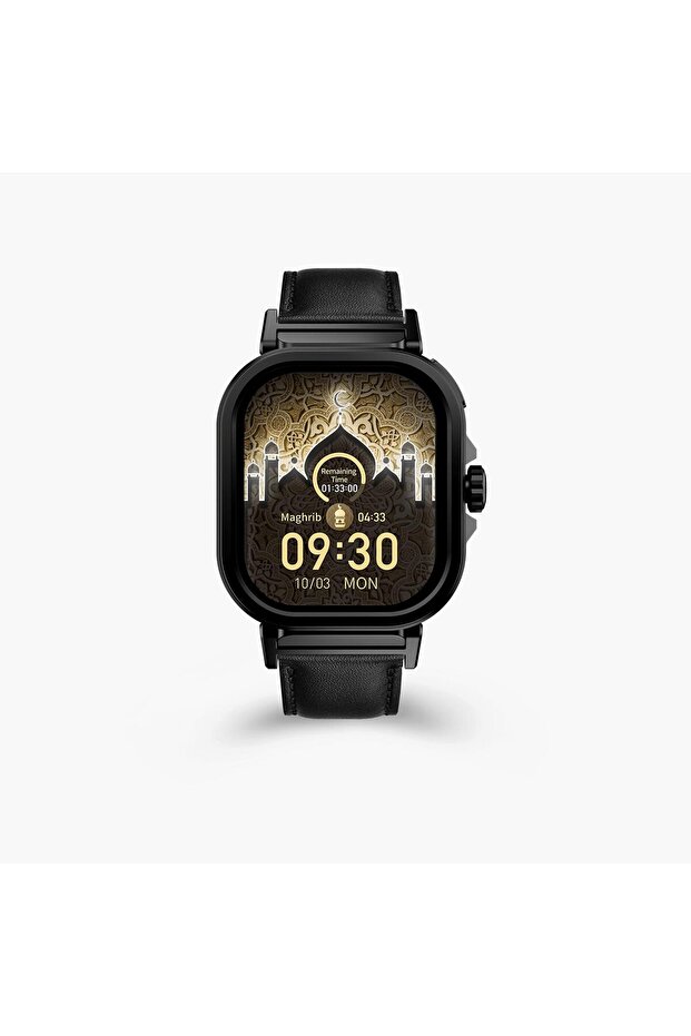 Qwatch S3 Islamic Smart Watch For Adults 2.04” HD Screen with Prayer Time Reminders Black