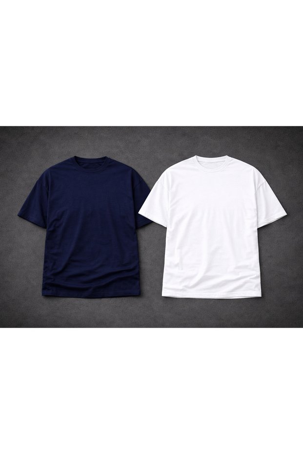 Unisex Single Jersey Oversize Crew Neck Set of 2
