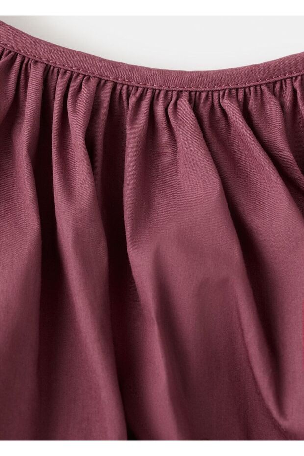 Kabarık kollu crop bluz - 7