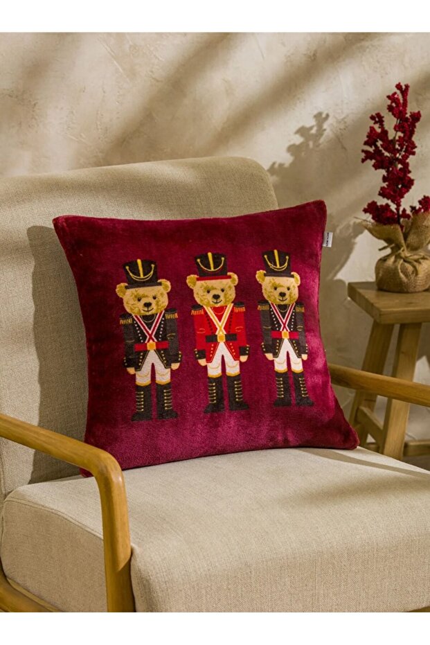 غطاء وسادة مطبوع عليه دب تيدي من LCW HOME مقاس 45x45 سم