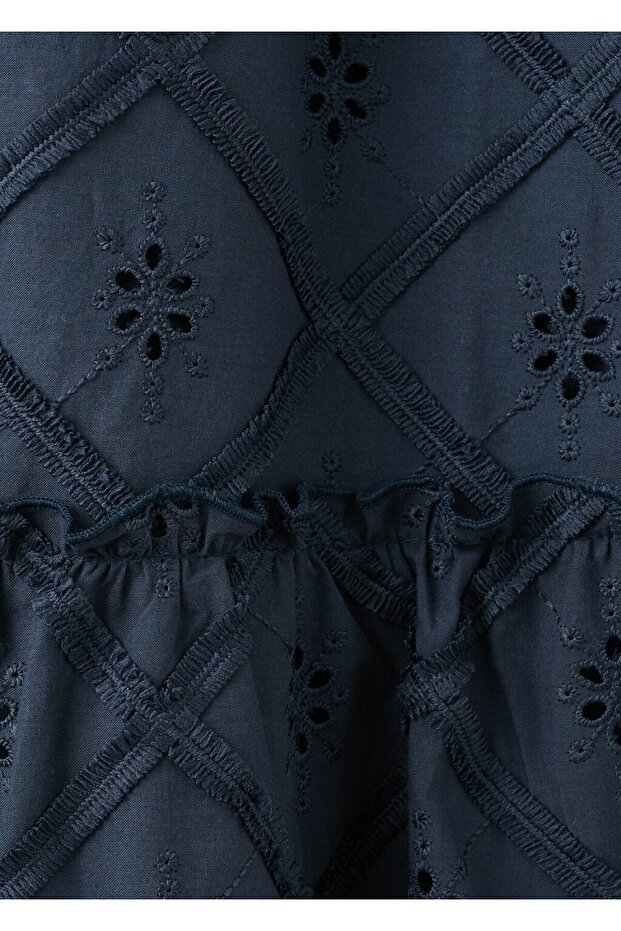 İşlemeli kısa elbise - 5