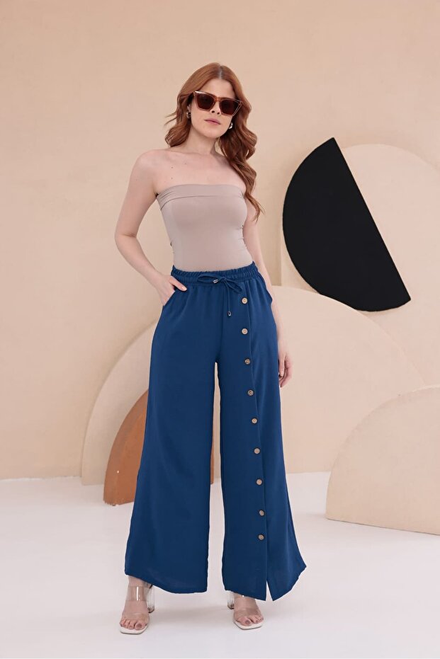 بنطلون كوكونات مزين بأزرار HKN34 - 1