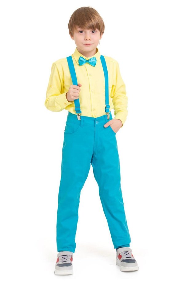 23 April Men's Combined Shirt Pants Suspenders Bow Tie