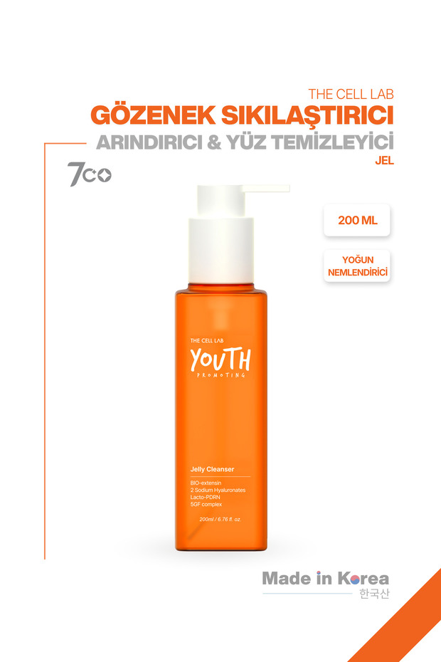 The Cell Lab Gözenek Sıkılaştırıcı & Arındırıcı ve Yoğun Nemlendirici Yüz Temizleyici Jeli Lacto-PDRN 200ml