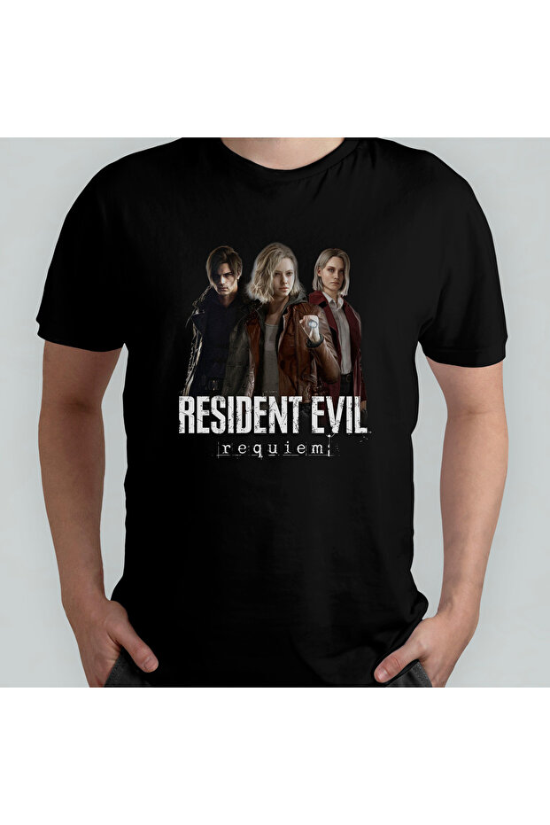 Resident Evil 9 Requiem Unisex 100% Cotton Crew Neck T-Shirt Model 4