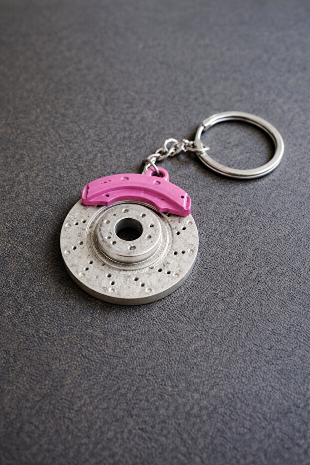 Disc Brake Shaped Keychain with Movable Design