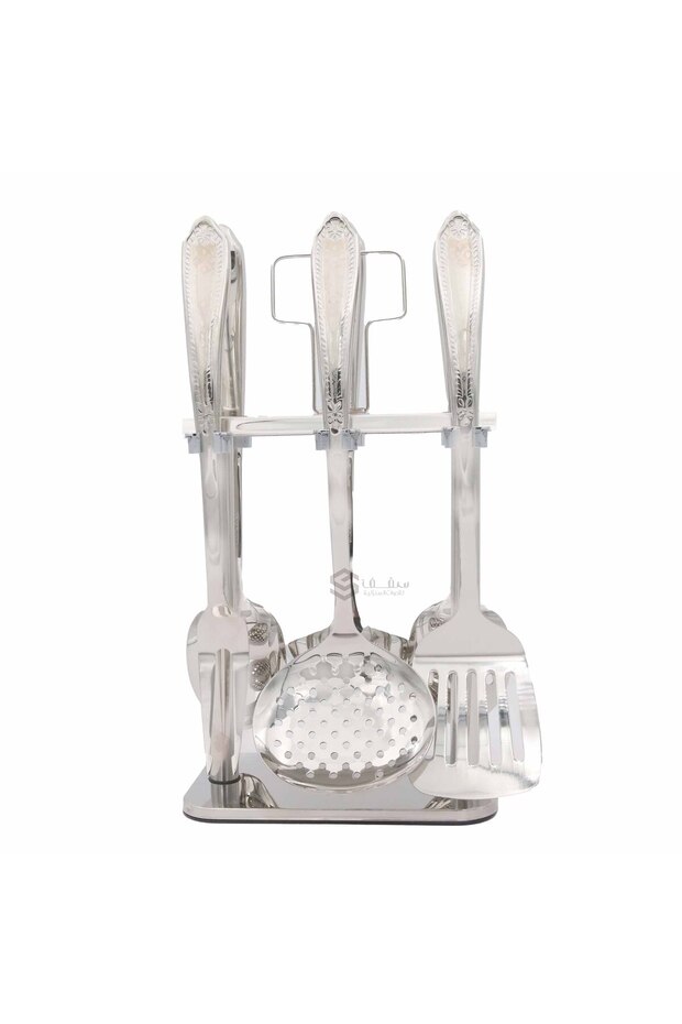 Large 6-piece silver stirring spoon set