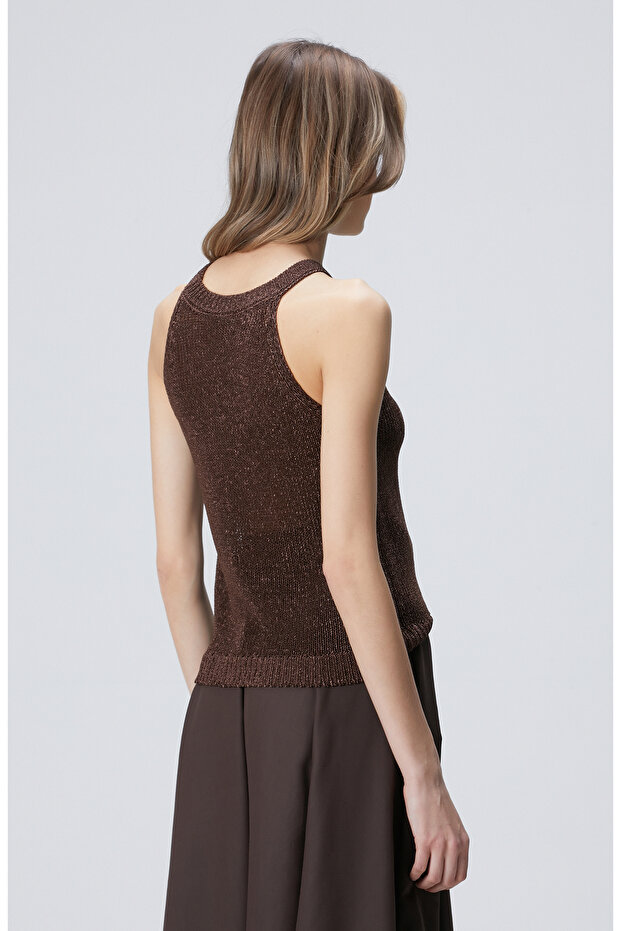 Acı Kahve Halter Yaka Triko - 5