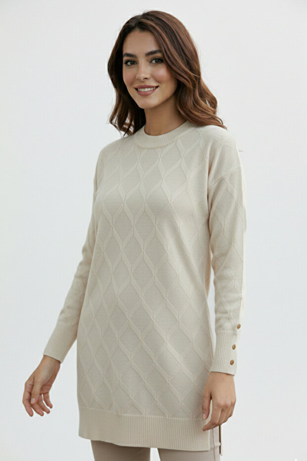 تونيك منقوش N3288 لون حجري - 2