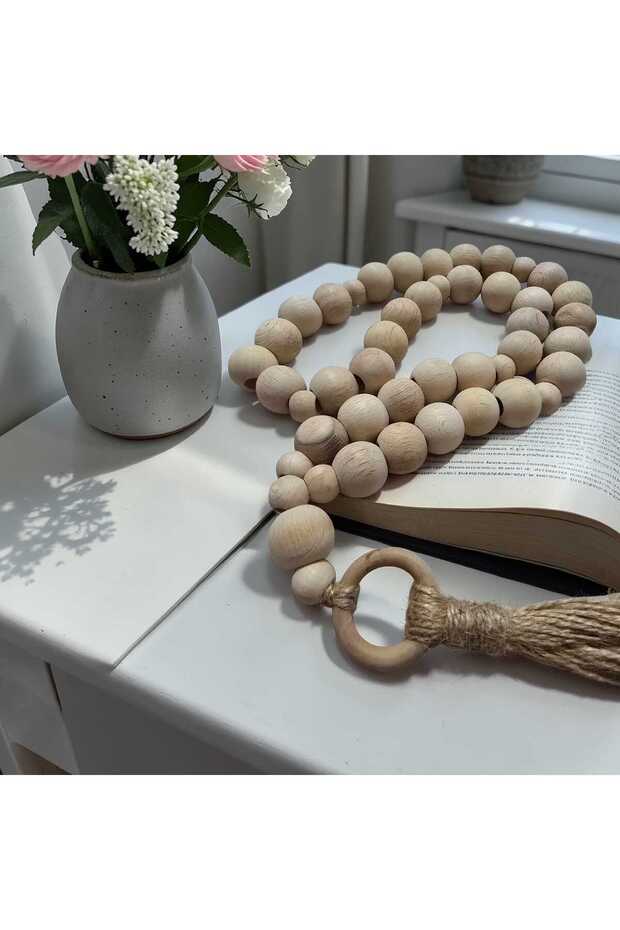 Decorative Wooden Bead Ring Detailed Decorative Ornament Prayer Beads/Wall Ornament/Gift Prayer Beads