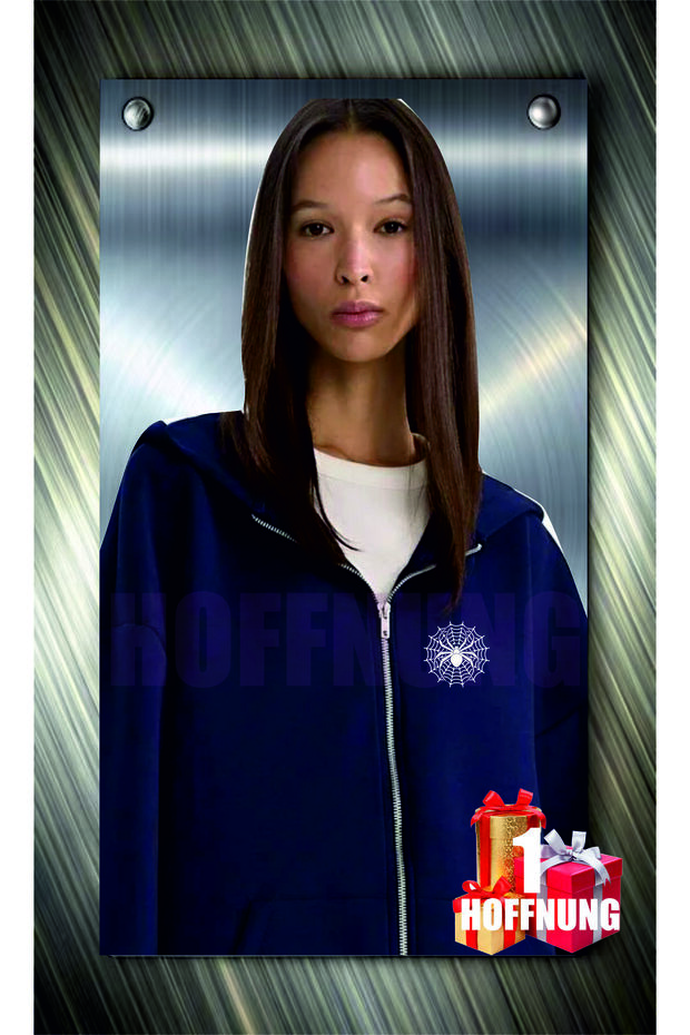 سترة زيب سبايدر منقوشة بخيطين كبيرة الحجم باللون الأسود - 3