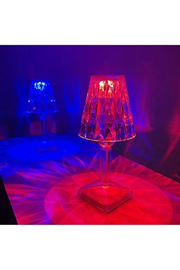مصباح طاولة من أكريليك الماسي (متعدد الألوان) - 3