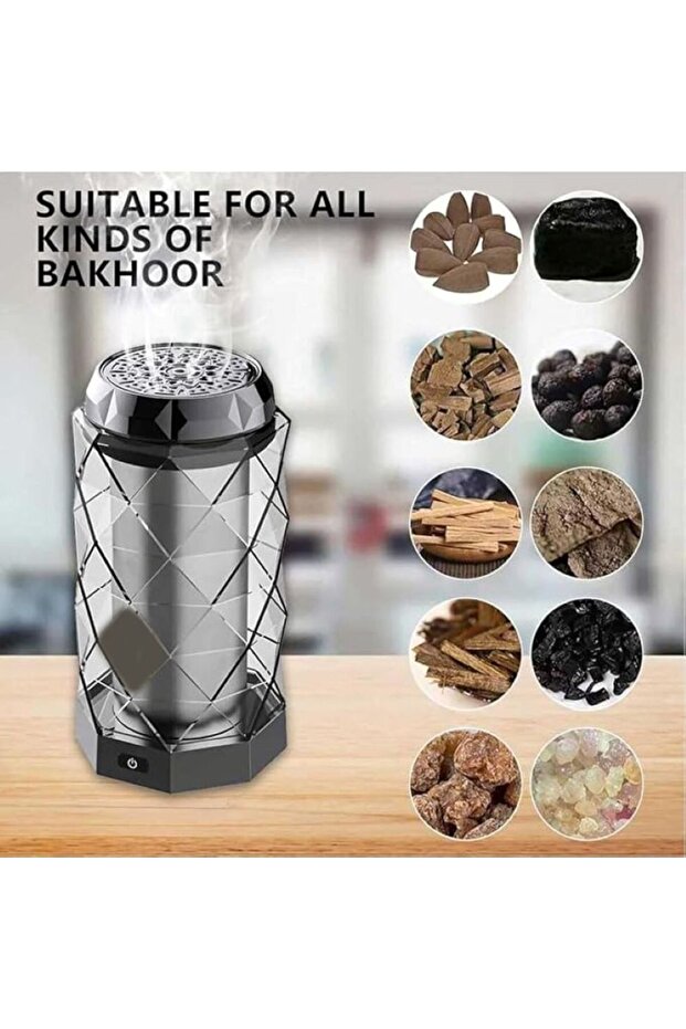 Elegant USB Rechargeable Incense Burner – Portable Oud and Bakhoor Burner for Home, Office, and Car.